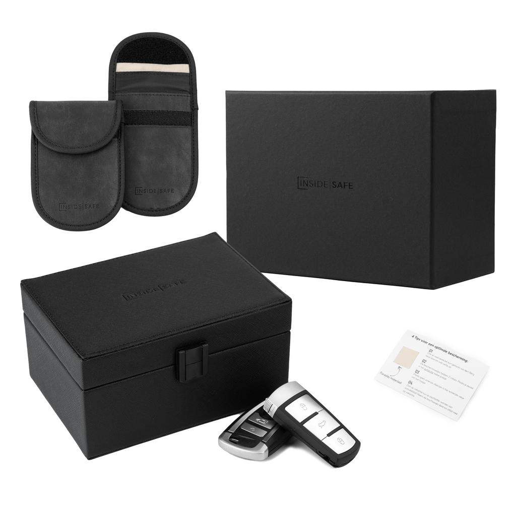 Faraday Box - Black Saffiano + RFID Beschermhoesjes – Inside Safe